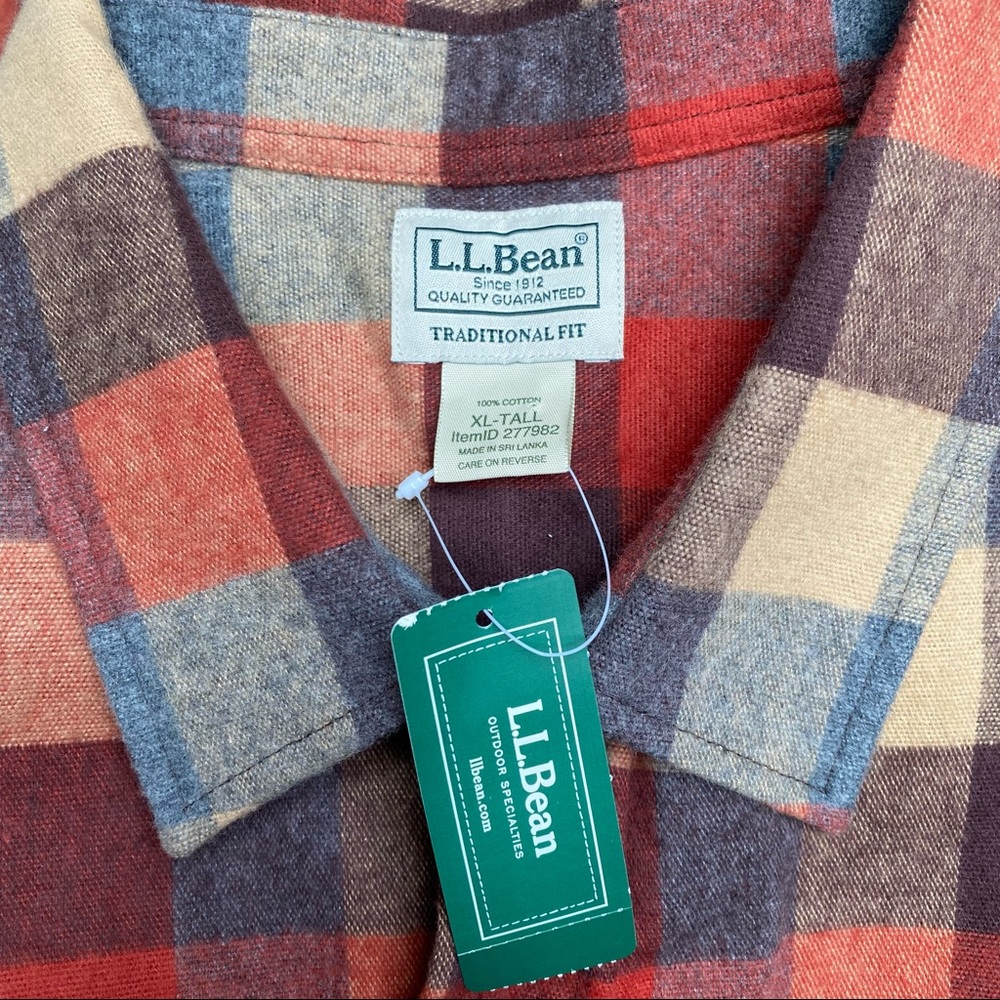 NWT LL Bean Chamois Plaid Flannel Shirt - Picture 11 of 14